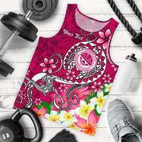 FSM Custom Personalised Men's Tank Top - Turtle Plumeria (PINK) Pink - Polynesian Pride