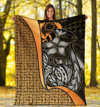 Pohnpei Micronesia Premium Blanket Gold - Turtle With Hook - Polynesian Pride