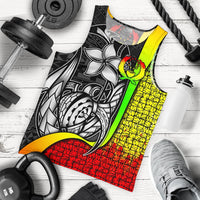 Pohnpei Micronesia Men's Tank Top Reggae - Turtle With Hook - Polynesian Pride