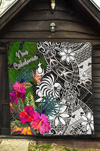 New Caledonia Premium Quilt - Turtle Plumeria Banana Leaf Crest - Polynesian Pride