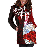 Marshall Islands Polynesian Hoodie Dress - Coat Of Arm With Hibiscus - Polynesian Pride