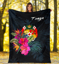 Tonga Polynesian Premium Blanket - Tropical Flower - Polynesian Pride