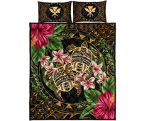 Hawaii Quilt Bed Set - Turtle Strong Pattern Hibiscus Plumeria Art AH - Polynesian Pride