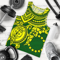 Cook Islands Polynesian Men's Tank Top - Polynesian Turtle Yellow - Polynesian Pride