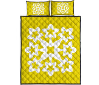 Hawaiian Quilt Bed Set Royal Pattern - Yellow - A1 Style Yellow - Polynesian Pride