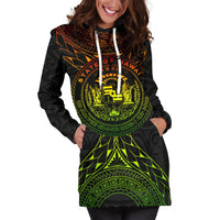 Hawaii Map Polynesian Women's Hoodie Dress - Reggae Color Version - Polynesian Pride