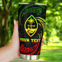 Guam Polynesian Custom Personalised Tumbler - Reggae Tribal Wave - Polynesian Pride