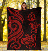 Vanuatu Premium Blanket - Red Tentacle Turtle - Polynesian Pride