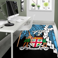 Fiji Polynesian Area Rug - Tribal Wave Tattoo Flag Style - Polynesian Pride