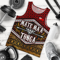 Mate Ma'a Tonga Men's Tank Top Red - Polynesian Pride