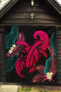 Hawaii Turtle Polynesian Tropical Premium Quilt - Ghia Style Pink - Polynesian Pride
