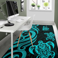 New Caledonia Area Rug - Turquoise Tentacle Turtle - Polynesian Pride
