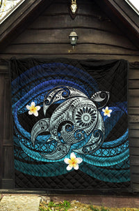 Hawaii Turtle Plumeria Polynesian Premium Quilt - Mela Style - Polynesian Pride