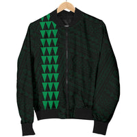 Hawaii Kakau Polynesian Hammerhead Shark Men's Bomber Jacket - Green - Polynesian Pride