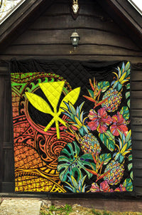 Polynesian Hawaii Premium Quilt - Pineapple Hibiscus - Polynesian Pride