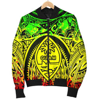 Polynesian Men's Bomber Jackets - Guam Flag, Seal with Maui Moana Tattoo - Polynesian Pride