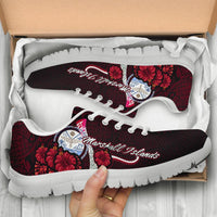 Marshall Islands Polynesian Sneakers - Coat Of Arm With Hibiscus - Polynesian Pride