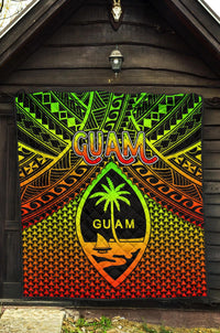 Polynesian Guam Premium Quilt - Reggae Vintage Polynesian Patterns - Polynesian Pride