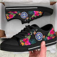 Northern Mariana Islands Low Top Shoe - Hibiscus Polynesian Pattern - Polynesian Pride