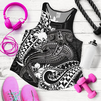 Papua New Guinea Women's Racerback Tank - White Shark Polynesian Tattoo - Polynesian Pride