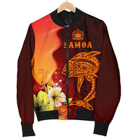 Samoa Men's Bomber Jacket - Tribal Tuna Fish - Polynesian Pride