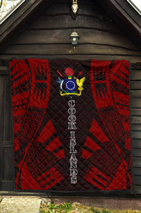 Cook Islands Premium Quilt - Cook Islands Polynesian Red Tattoo - Polynesian Pride