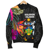 Solomon Islands Men's Bomber Jacket - Polynesian Hibiscus Pattern - Polynesian Pride