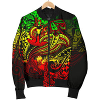 Vanuatu Polynesian Men's Bomber Jacket - Reggae Shark Polynesian Tattoo - Polynesian Pride