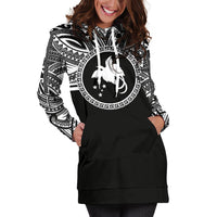 Papua New Guinea 1 Women Hoodie Dress - Papua New Guinea 1 Coat Of Arms Polynesian Black Color - Polynesian Pride