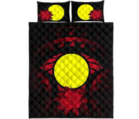 Palau Polynesian Quilt Bed Set Hibiscus Red - Polynesian Pride