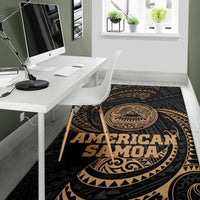 American Samoa Polynesian Area Rug - Gold Tribal Wave - Polynesian Pride