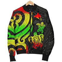 Papua New Guinea Men's Bomber Jacket - Reggae Tentacle Turtle - Polynesian Pride