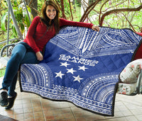 Gambier Islands Premium Quilt - Gambier Islands Flag Polynesian Chief lueag Version - Polynesian Pride