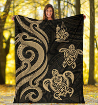 New Caledonia Premium Blanket - Gold Tentacle Turtle - Polynesian Pride
