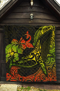 Hawaii Premium Quilt - Humpback Whale Hibiscus - Polynesian Pride