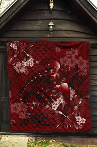Hawaii Quilt - Hawaii Turtle Magenta Premium Quilt - Polynesian Pride