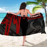 Pohnpei Sarong - Pohnpei Seal In Heartbeat Patterns Style (Red) - Polynesian Pride