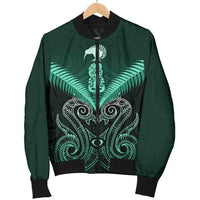 Maori Manaia New Zealand Men Bomber Jacket Turquoise - Polynesian Pride