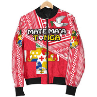 Mate Ma'a Tonga Women Bomber Jacket Coat Of Arms - Polynesian Pride