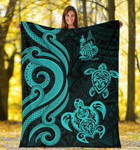 New Caledonia Premium Blanket - Turquoise Tentacle Turtle - Polynesian Pride