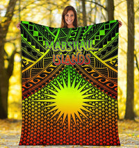 Polynesian Marshall Islands Premium Blanket - Reggae Vintage Polynesian Patterns - Polynesian Pride