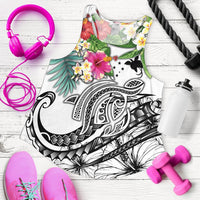 Papua New Guinea Polynesian Women's Racerback Tank - Summer Plumeria (White) White - Polynesian Pride