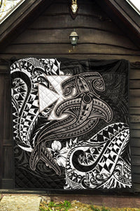Polynesian Wallis and Futuna Premium Quilt - White Shark Polynesian Tattoo - Polynesian Pride