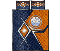 Marshall Islands Quilt Bed Set - Marshall Islands Flag with Polynesian Patterns - Polynesian Pride