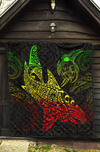 Polynesian Quilt - Polynesian Reggae Shark Warrior Tattoo - Polynesian Pride