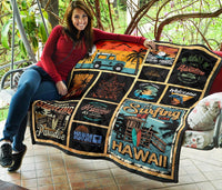 Hawaii Culture Vintage Premium Quilt Black - Polynesian Pride