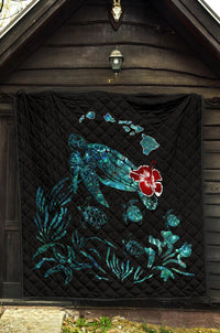 Hawaii Ohana Honu Paua Shell Premium Quilt - Polynesian Pride