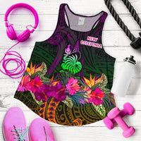 New Caledonia Polynesian Women's Racerback Tank - Summer Hibiscus Art - Polynesian Pride
