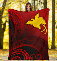 Papua New Guinea Premium Blanket - Raggiana Bird of Paradise Polynesian Patterns - Polynesian Pride