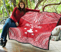 Austral Islands Premium Quilt - Austral Islands Flag Polynesian Chief Red Version - Polynesian Pride